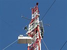 Technici 15. března 2018 vynesli na stožár atmosférické stanice Křešín na...