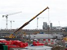 Výstavba nových blok jaderné elektrárny Hinkley Point (srpen 2017)