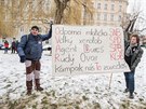 Demonstrace na praské Kamp proti rasismu, násilí a výrokm místopedsedy...