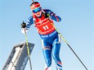 eská biatlonistka Veronika Vítková na trati stíhacího závodu v Oslu