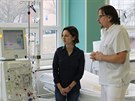 Tereza B�rtov� v Dialyza�n�m centru B. Braun Avitum Teplice, na sn�mku s...