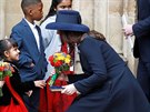 Vévodkyn Kate po bohoslub u píleitosti Dne Britského spoleenství národ...
