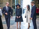 Princ William,  vévodkyn Kate, Meghan Markle a princ Harry na bohoslub u...