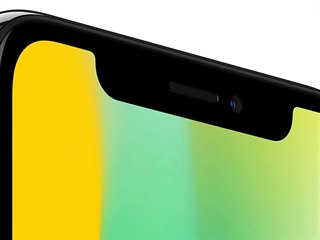 Detail výřezu v displeji u iPhonu X