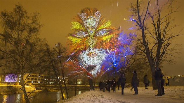 Festival svtla Blik Blik se konal v Plzni (17. bezna 2018).