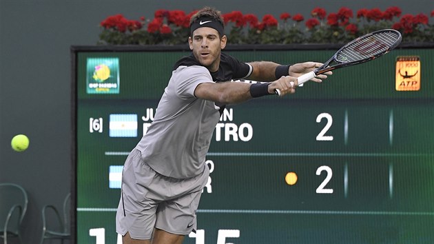 Argentinsk tenista Juan Martn del Potro na turnaji v Indian Wells.