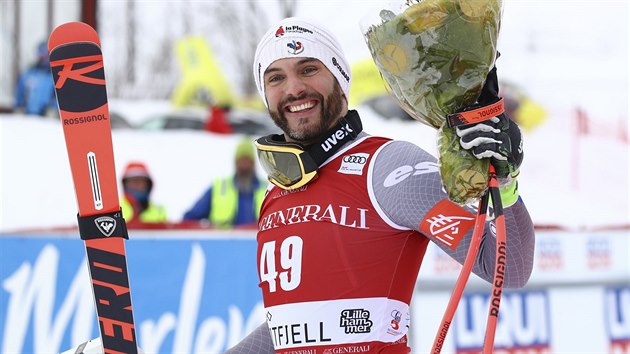 Francouzský lyžař Brice Roger se v závodu superobřího slalomu v Kvitfjellu postaral o šok, když si dojel pro bronz.