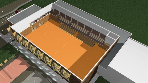 Takto by podle vizualizací měla nová sportovní hala ve Světlé nad Sázavou vypadat. Vnitřními rozměry hrací plochy má být největší široko daleko.