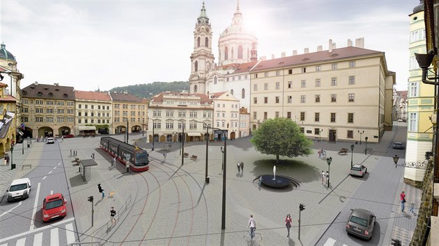 Projekt obnovy Malostranského náměstí počítá s novou kašnou uprostřed náměstí a s dalšími úpravami, s pomníkem Radeckého však nikoliv.