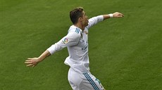 Cristiano Ronaldo (Real Madrid) oslavuje vstřelený gól.