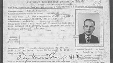 Prkaz, který v Brazílii Hlouek po válce dostal jako imigrant.