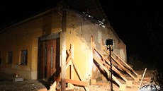Po zícení títové zdi domu ve Vrovanech na Olomoucku ekal hasie...