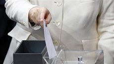 Angela Merkelová p�i volb� kanclé�ky ve Spolkovém sn�mu (14. b�ezna 2018).