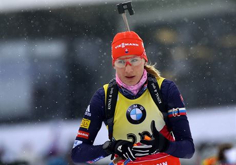 Slovenská biatlonistka Anastasia Kuzminová ve sprintu ve finále Svtového...