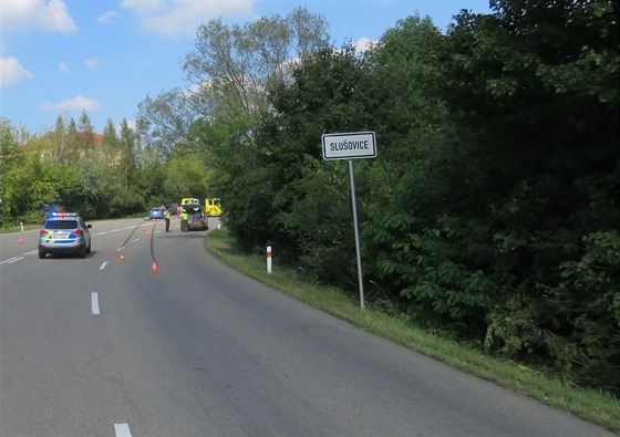 Nehoda se stala na samém začátku Slušovic ve směru od Zlína.