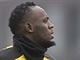 Usain Bolt na trninku fotbalist bundesligovho Dortmundu