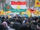 Hannover. Kurdská demonstrace proti turecké vojenské operaci v Afrínu (17....