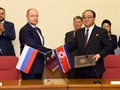 Ekonomická jednání ruských a severokorejských pedstavitel v Pchjongjangu (22....