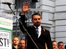 Pedvolební mítink maarské strany Jobbik ve mst Nagykanizsa. Na snímku éf...