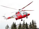 Testovací pistání vrtulníku Letecké záchranné sluby (LZS) Lín.