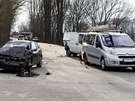 Místo tragické dopravní nehody, pi ní na okraji Olomouce u kiovatky na...