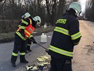 Msto tragick dopravn nehody, pi n na okraji Olomouce u kiovatky na...