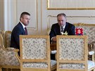 Pravdpodobný pítí slovenský premiér Peter Pellegrini (vlevo) pedal...