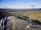 Nejvtí vesnice kterou jsme za celou cestu potkali. Kerlingarfjöll. Asi 1 km...