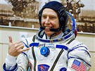 Astronaut Andrew Feustel ped startem na ISS 21.3.2018.