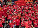 ínské publikum pi utkání fotbalového China Cupu proti esku.