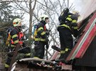 Zásah hasi u poáru celoron obývané chaty v Dolanech na Olomoucku. (26....