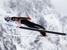 Andreas Stjernen při letech na lyžích v Planici.