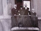 Starosta JUDr. Josef íek vyhlauje vznik republiky v Náchod 28. 10. 1918.