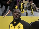Usain Bolt po tréninku s fotbalisty bundesligového Dortmundu