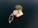Unikátní ostrov ve tvaru ptiúhelníku je vyrobený run a má slouit k rekreaci.