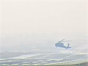 Sikorsky UH-60 Black Hawk přistává na Letišti Václava Havla 26.3.2018.
