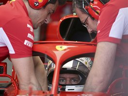 Sebastian Vettel v kvalifikaci na Velkou cenu Austrlie formule 1.