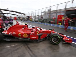 Kimi Rikknen v kvalifikaci na Velkou cenu Austrlie formule 1.