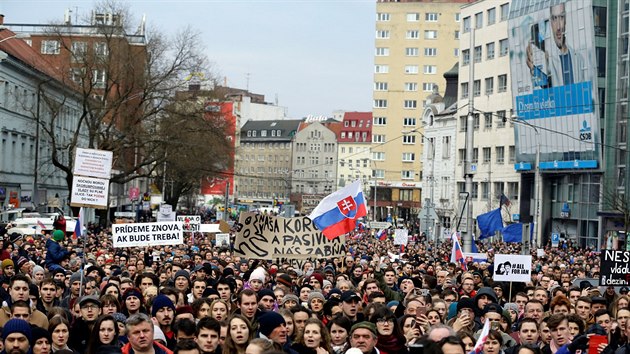 Pietní pochod za Jána Kuciaka a jeho snoubenku v Bratislavě (23. března 2018)