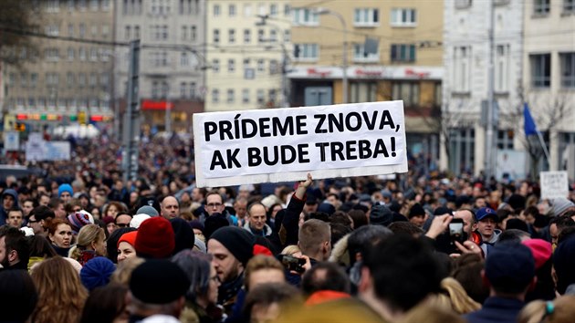 Pietní pochod za Jána Kuciaka a jeho snoubenku v Bratislavě (23. března 2018)