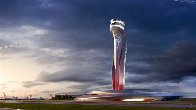 Plánovaná podoba věže řízení letového provozu