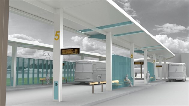 Plánovaná podoba dopravního terminálu v Holešově.