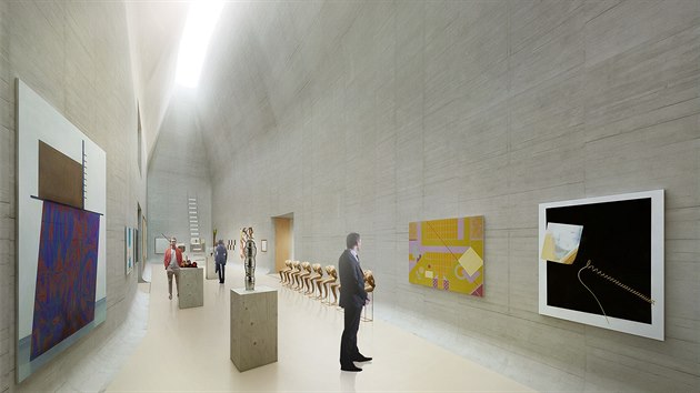 Vizualizace vnitnch prostor Stedoevropskho fra jak je pro olomouck Muzeum umn navrhli architekti Jan pka a Vclav Derner.