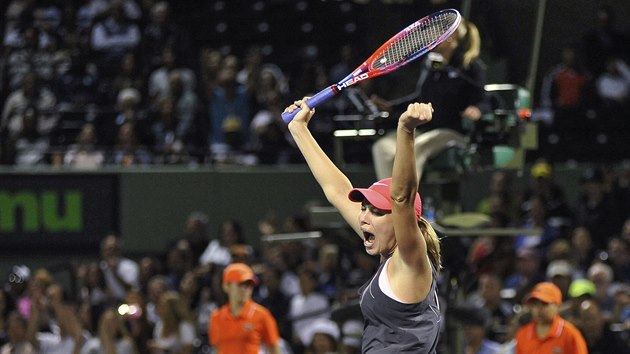 Danielle Collinsová slaví, je senzační semifinalistkou turnaje v Miami.