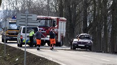 Místo tragické dopravní nehody, pi ní na okraji Olomouce u kiovatky na...