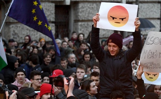 Protesty maarských student proti zkostnatlému vzdlávacímu systému (19....