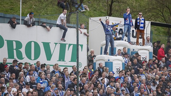 Fanouci Baníku Ostrava na výjezdu ve Zlín