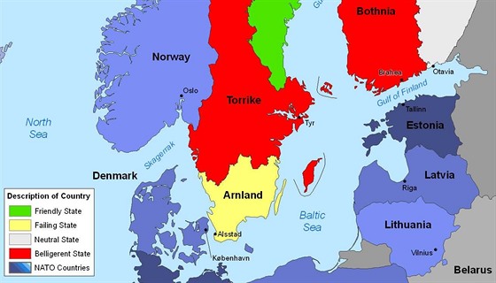 Fiktivní státy dívjího impéria Skolkan jsou zasazeny na sever Evropy