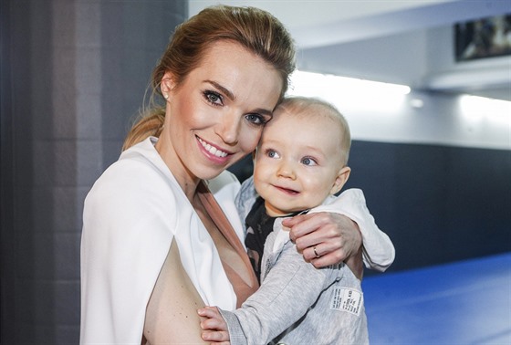 Hana Mašlíková a její syn Andreas (27. března 2018)