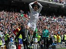Vítězné gesto hvězdy Realu Madrid Cristiana Ronalda